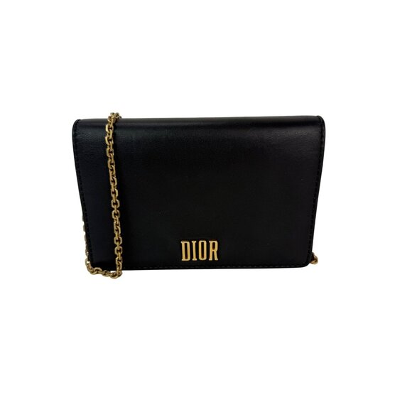 Christian Dior Calfskin Black D-Fence Croisiere Wallet on a Chain - Picture 1 of 13
